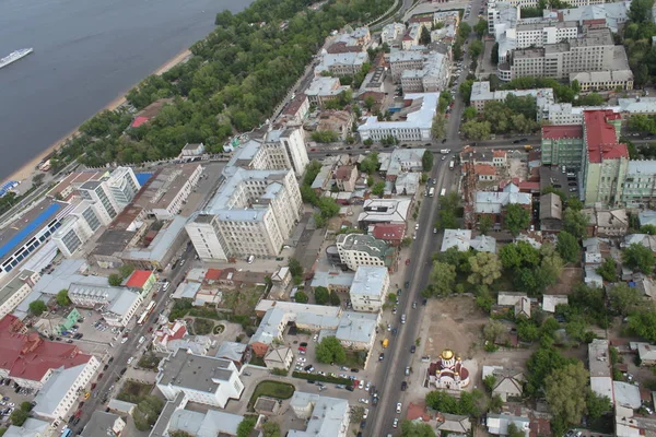Čtvrti ve městě Samara, pohled shora — Stock fotografie