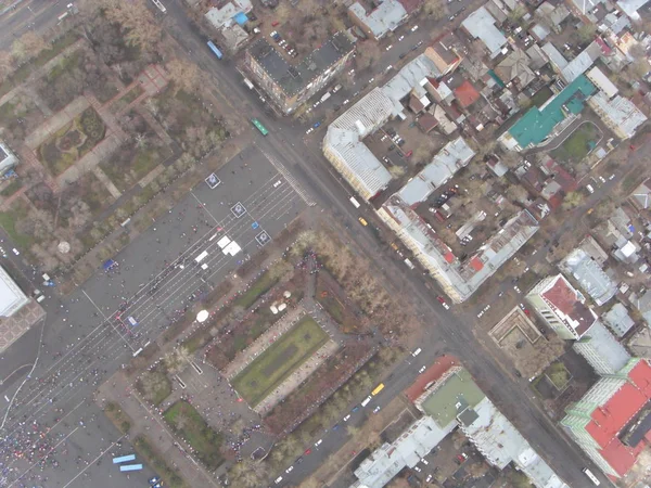 Os bairros do centro de Samara, vista superior — Fotografia de Stock