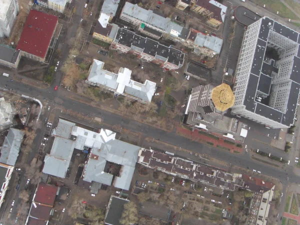 El barrio de la ciudad de Samara desde la altura del vuelo de las aves . — Foto de Stock