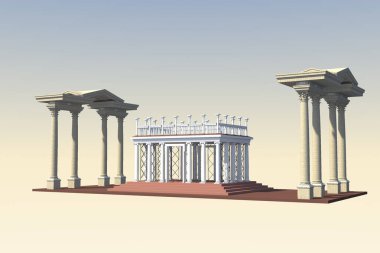 Roma tarzı klasik colonnade
