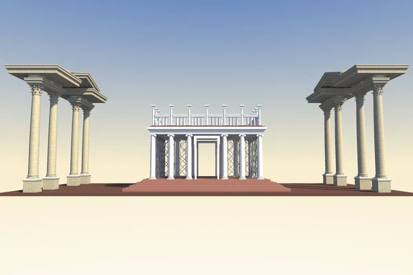 Roma tarzı klasik colonnade