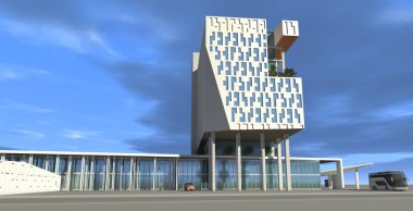 Model modern tarzda iki bina modern bir kamu Binası