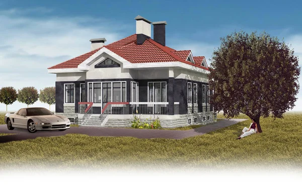 Özel house-yazlık arka plan ağaç