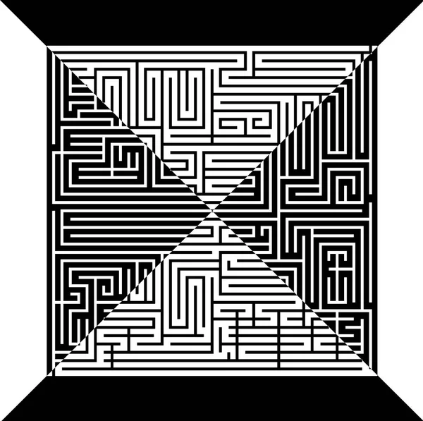 The square maze black and white — Stock Photo, Image