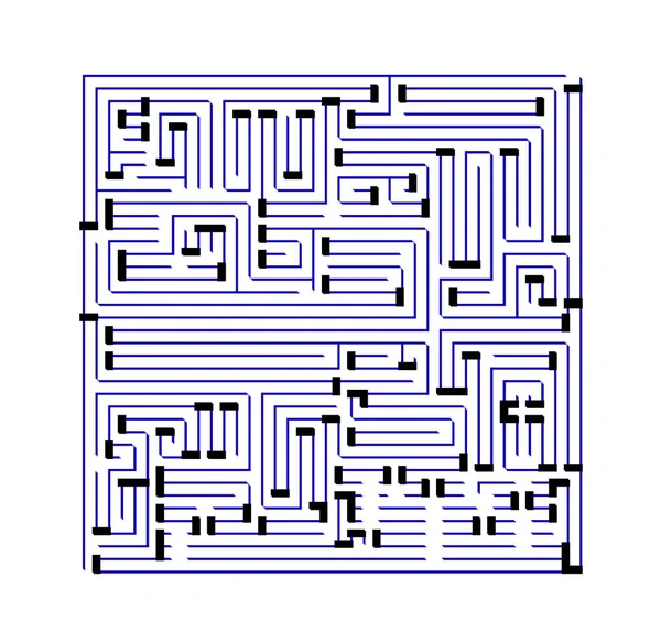 A négyzet alakú labirintus fekete-fehér — Stock Fotó