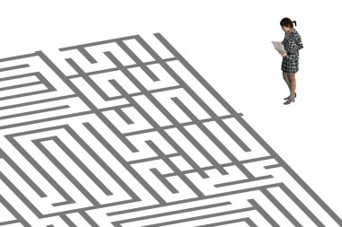 Menkul kızla at labirent standları