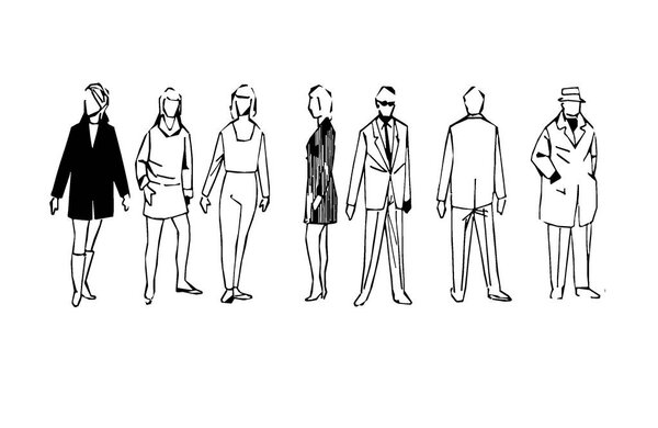 стилизованные фигуры мужчин и женщин
