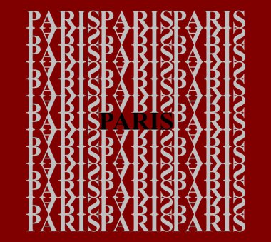 Paris. Kentin adı İngilizce harfleri desenini arka plan üzerinde.