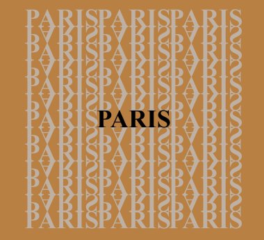 Paris. Kentin adı İngilizce harfleri desenini arka plan üzerinde.