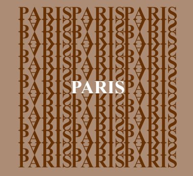 Paris. Kentin adı İngilizce harfleri desenini arka plan üzerinde.
