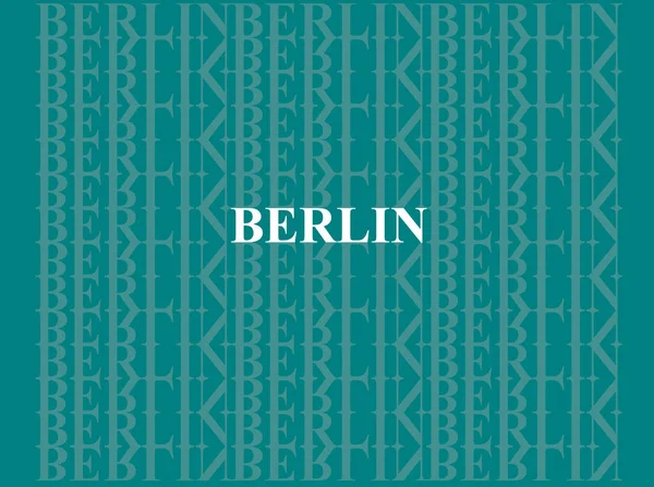 Berlín. El nombre de la ciudad en inglés en el fondo del patrón de letras . — Foto de Stock