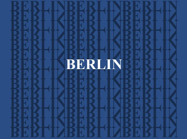 Berlín. El nombre de la ciudad en inglés en el fondo del patrón de letras . — Foto de Stock