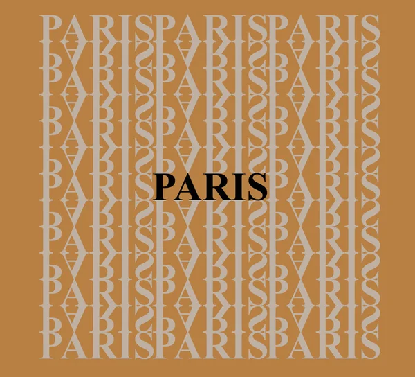 Paris. The city\'s name in English on the background of the pattern of letters.