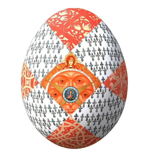 复活节彩蛋的图标与碎片的俄罗斯民间饰品. — 图库照片