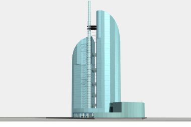 Bir gökdelenin 3D modeli