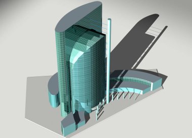 Bir gökdelenin 3D modeli