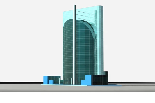 Modello 3D di un grattacielo — Foto Stock