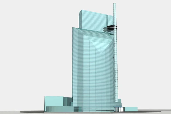 3D-modell av en skyskrapa — Stockfoto