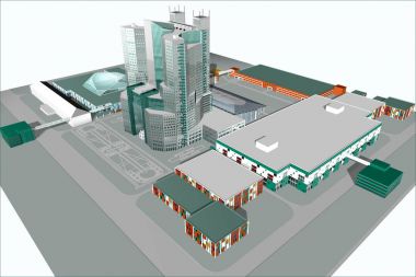 Bir gökdelenin ile modern çok fonksiyonlu Merkezi