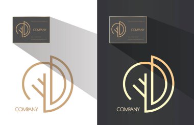 D letter company brand identity clipart