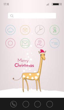  Komik hayvan ile Christsmas tebrik kartı
