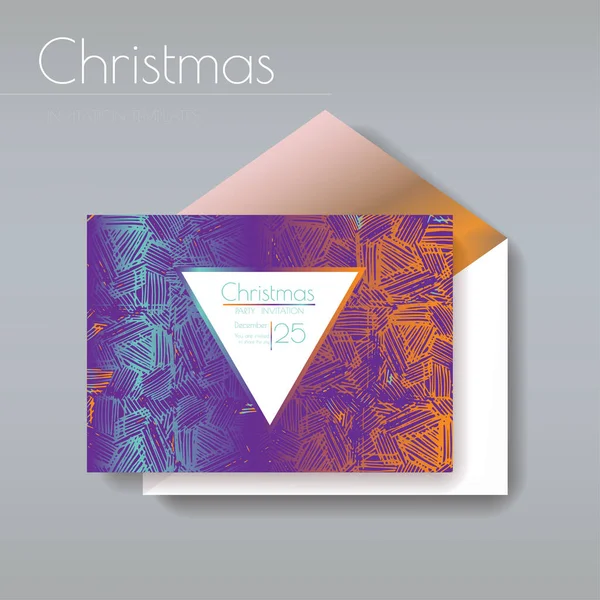 Invitation de Noël avec enveloppe — Image vectorielle