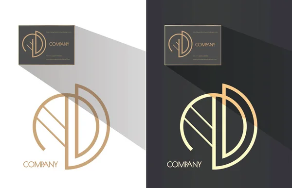 D letter company brand identity — Stock Vector