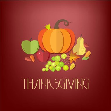 Mutlu Şükran günü öğeleri ayarla