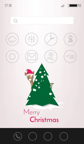 Mobilny interfejs Christmas Tapety. — Wektor stockowy