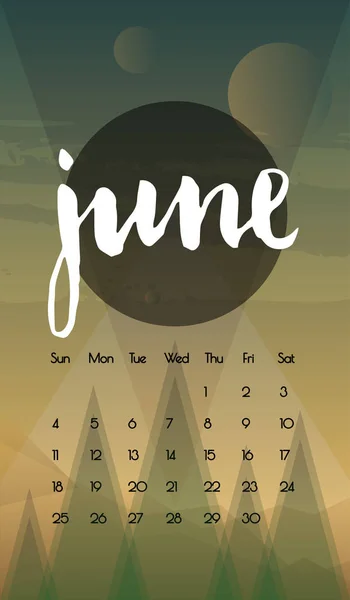 Tarjeta de calendario de color — Vector de stock