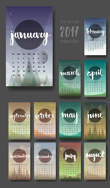 Tarjeta de calendario de color — Vector de stock