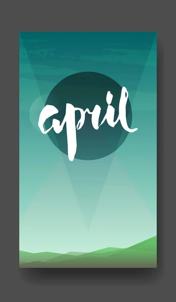 Tarjeta de calendario con paisaje — Vector de stock