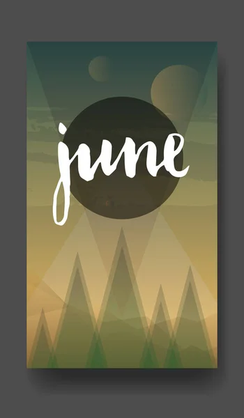 Tarjeta de calendario con paisaje — Vector de stock