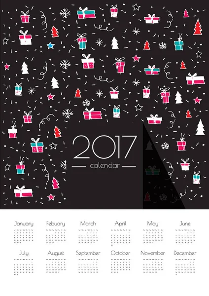ギフト ボックスと色のカレンダー — ストックベクタ