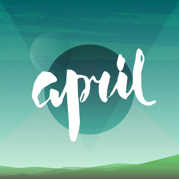 April farbige Tagebuchkarte — Stockvektor