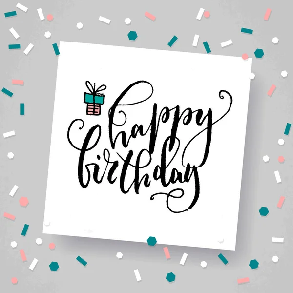 Tarjeta de felicitación de letras de mano — Vector de stock