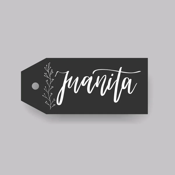 Juanita  female first name — Stock Vector