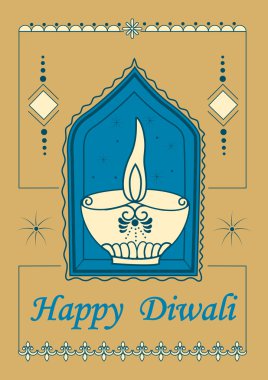 Diwali diya Hindistan'ın ışık Festivali için dekore edilmiştir.