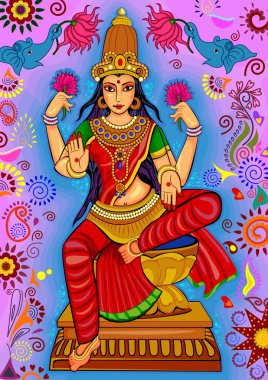 Tanrıça Lakshmi Diwali dua için