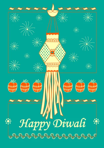 Lámpara colgante Diwali — Vector de stock