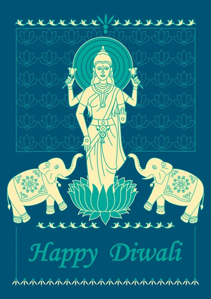 Göttin lakshmi für das Diwali-Gebet — Stockvektor