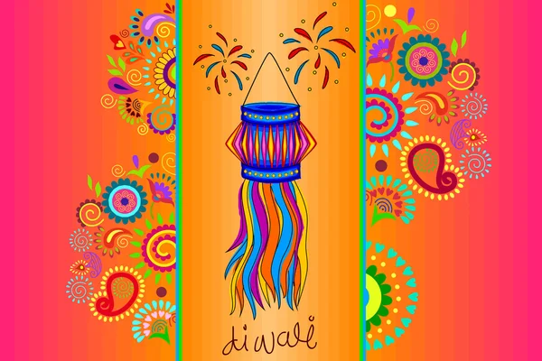 Diwali függesztett lámpa — Stock Vector