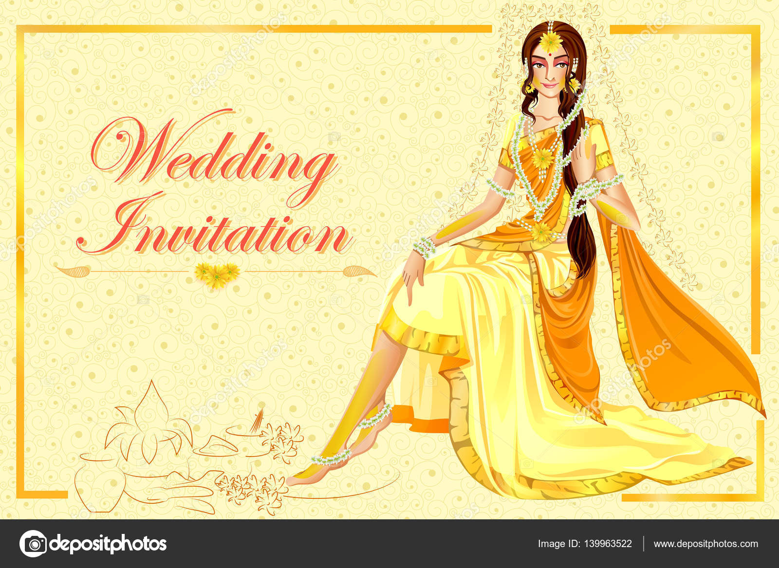 Tham gia vào một trong những truyền thống quan trọng nhất trong lễ cưới haldi Ấn Độ - hãy xem các vector của phụ nữ Ấn Độ trong lễ cưới haldi này để cảm nhận sự đẹp đẽ và phong cách truyền thống của họ!