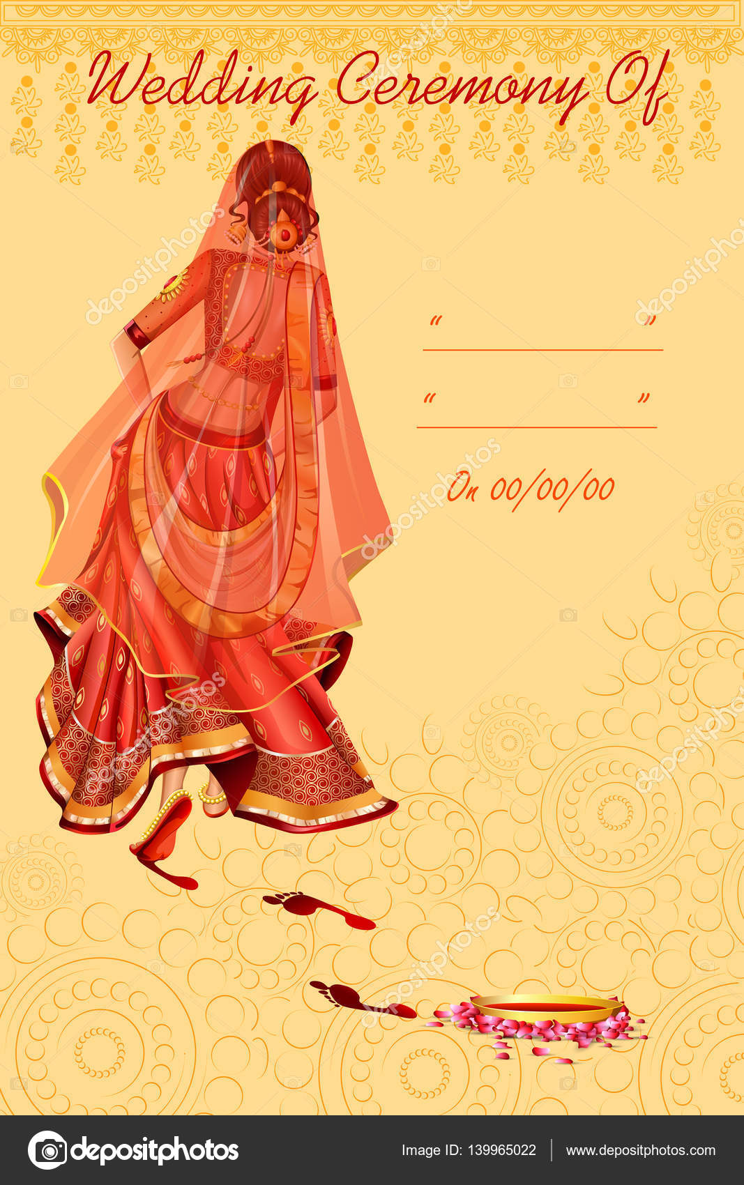 Indian woman bride in Griha Pravesh wedding ceremony of India Stock Vector  Image by ©PremiumStock #139965022