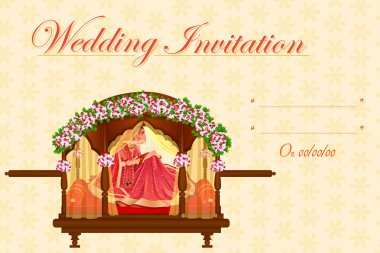 Indian woman bride in wedding ceremony of India clipart
