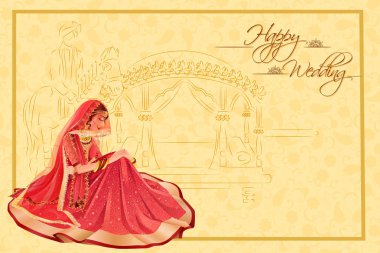 Indian woman bride in wedding ceremony of India clipart