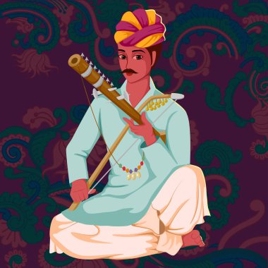 Hindistan'ın Ravanahatha halk müziği sanatçısı
