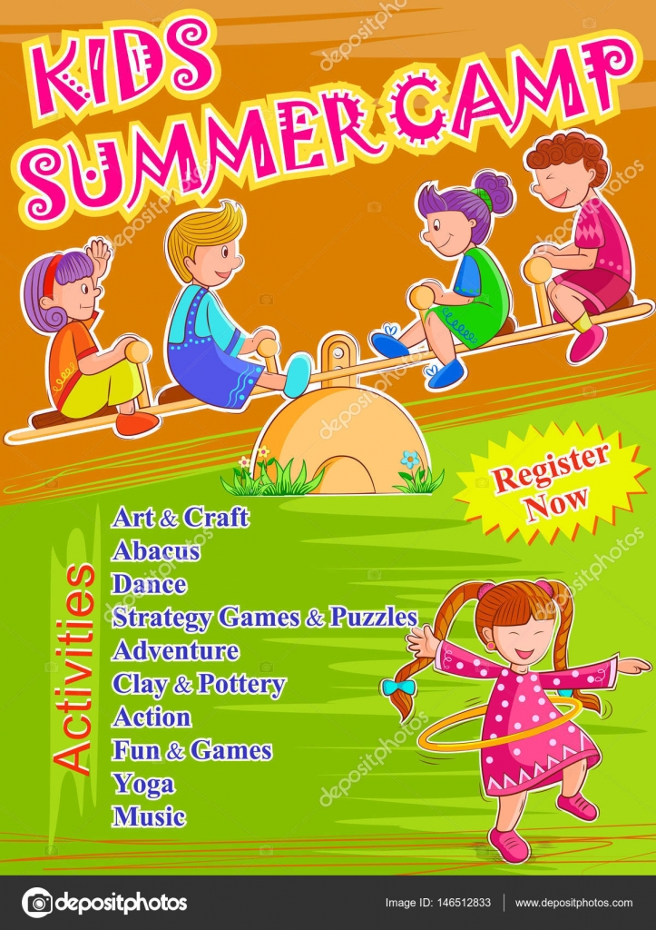 Download Banner poster design template for Kids Summer Camp ...
