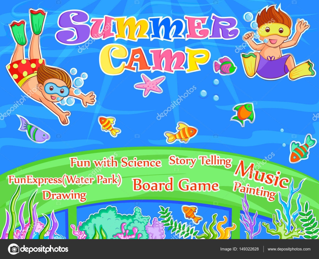 Download Banner poster design template for Kids Summer Camp ...