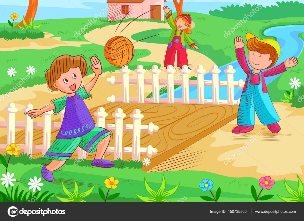 Bambini Che Giocano E Godendo Di Pallavolo In Vacanza Di